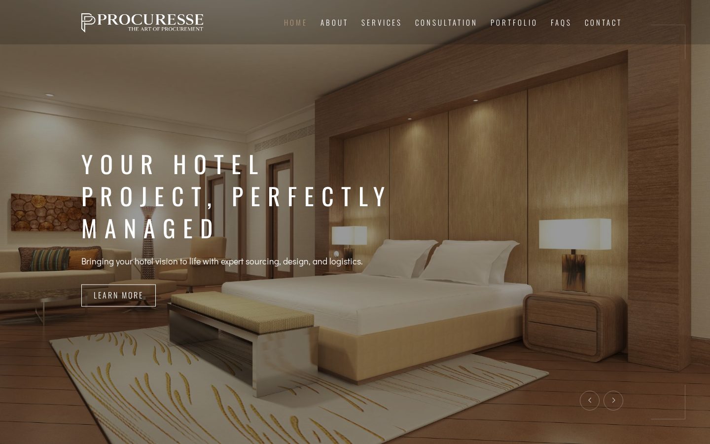 Procuresse website preview