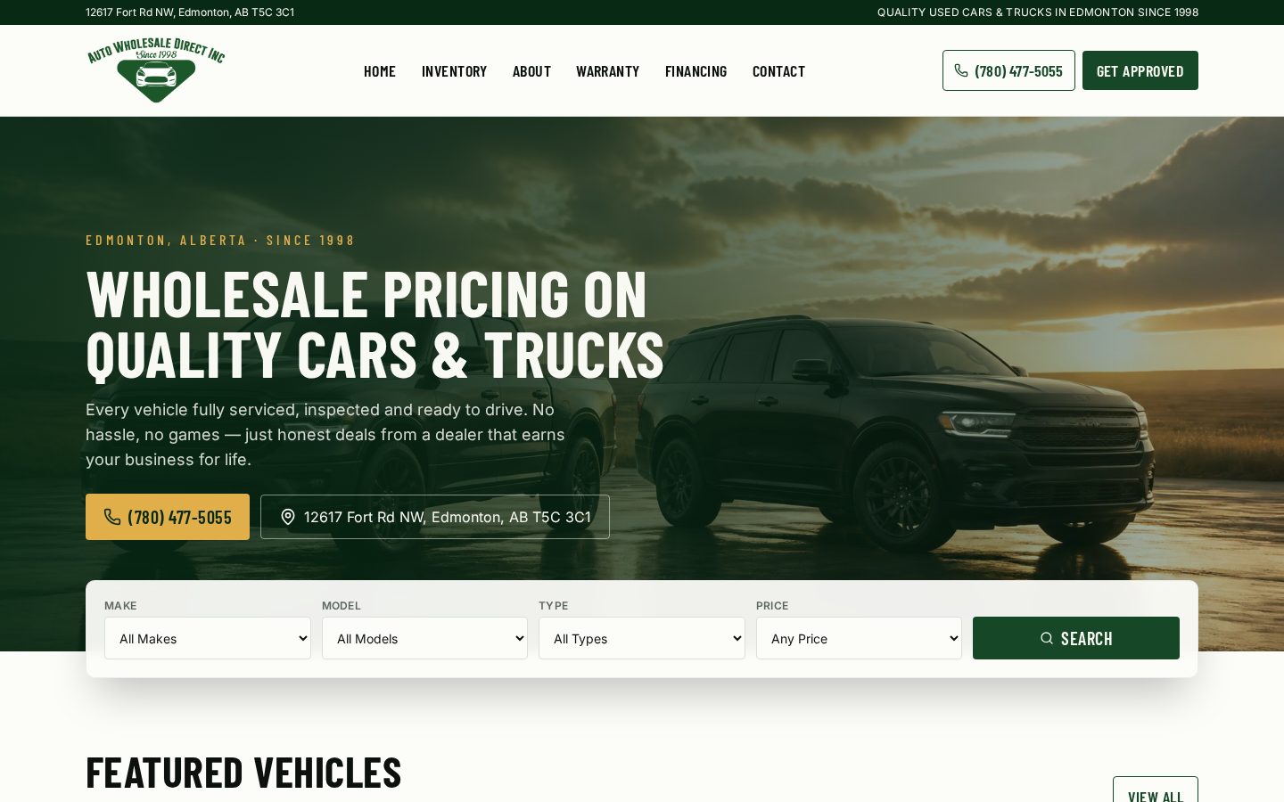 Auto Wholesale Direct website preview