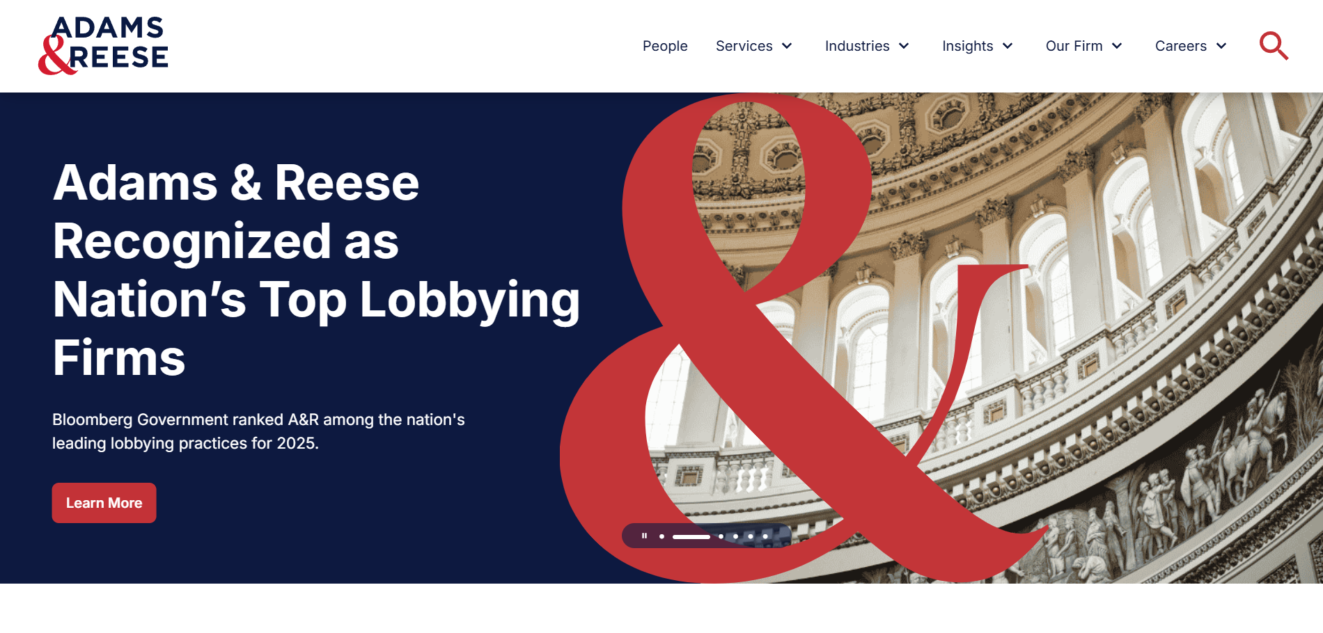 Adams and Reese website preview
