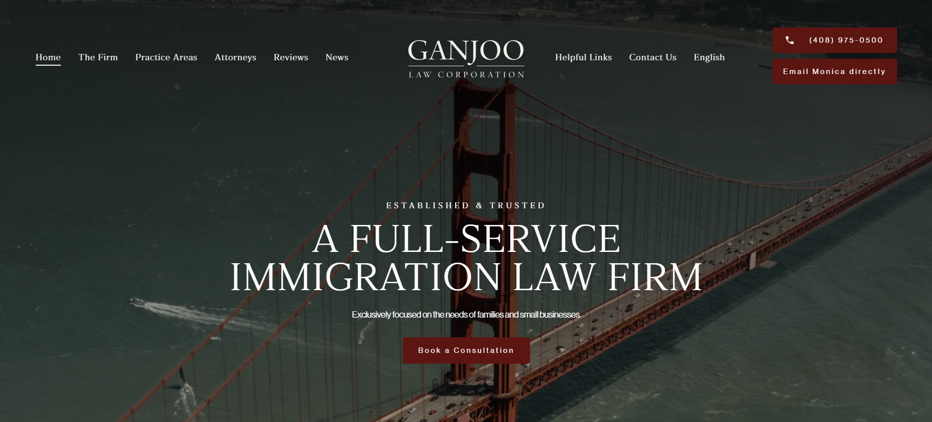 Ganjoo Law Corp website preview