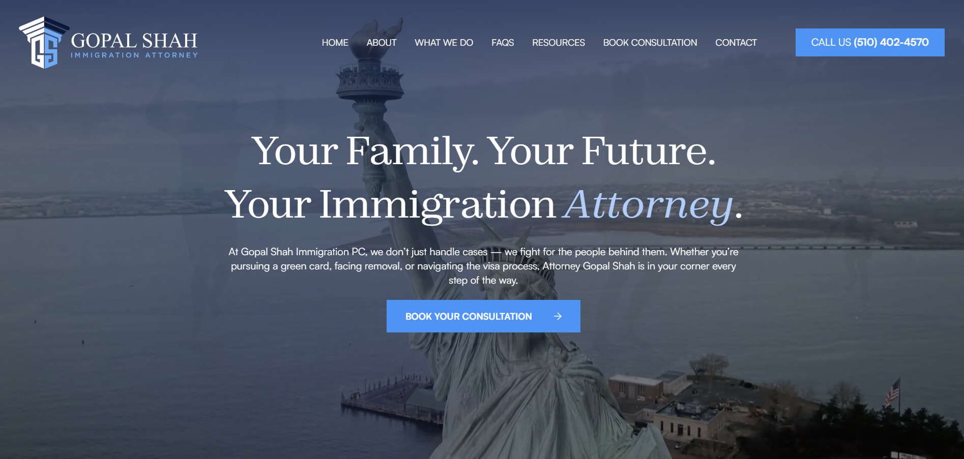 Gopal Shah Law website preview