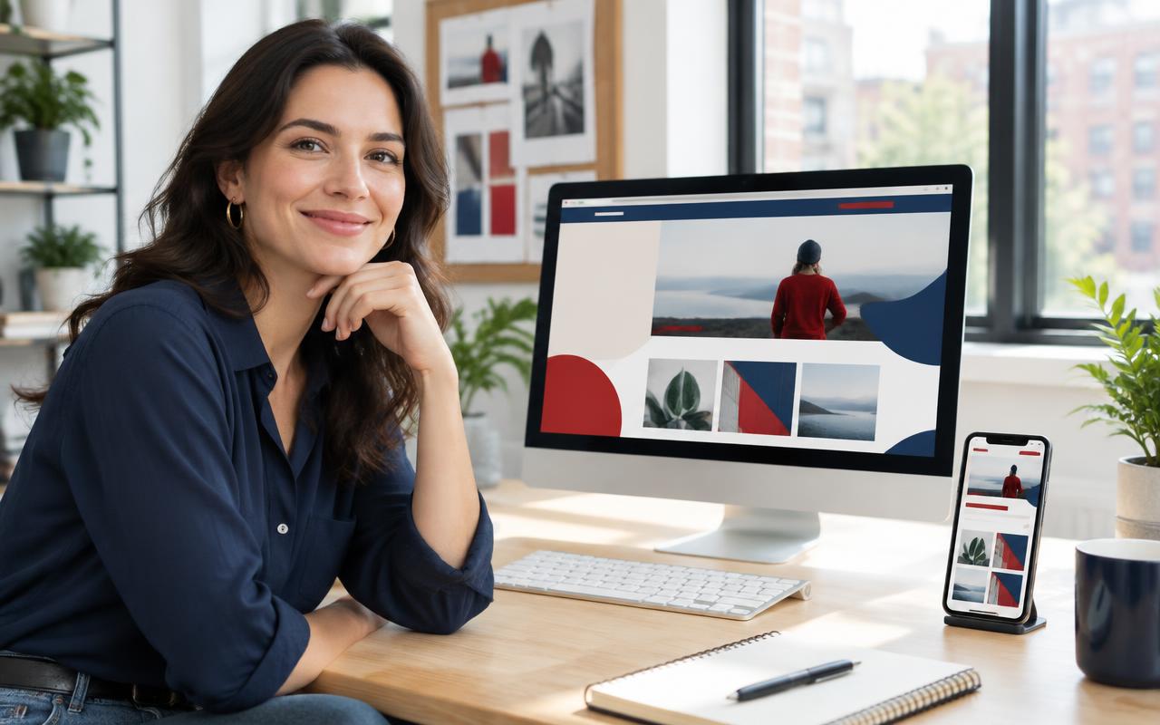 Modern website design work in progress